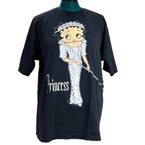 Vintage 90's Betty Boop Princess Diana Graphic Tee Shirt Top Front Back Men's XL